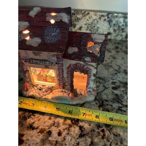 1990's Vintage O'Well Halloween Village Ceramic Haunted House Laboratory Light - Picture 8 of 8